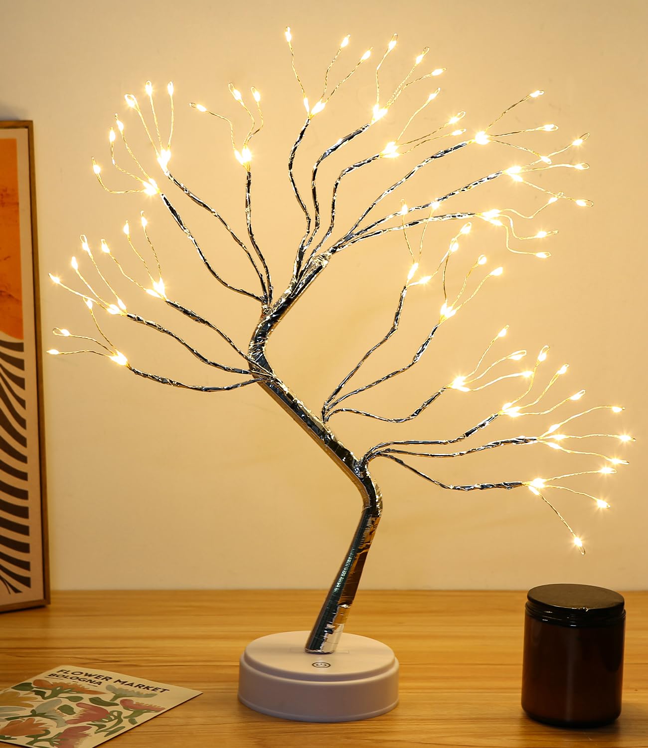 Xaosin Lámpara Árbol Bonsai 108 LED Luces Decorativas USB o Funciona con Pilas Arbol Navidad Led Luz de Árbol Abedul Luces Rama Árbol Ajustable para Decoración Hogar Habitacion Navidad