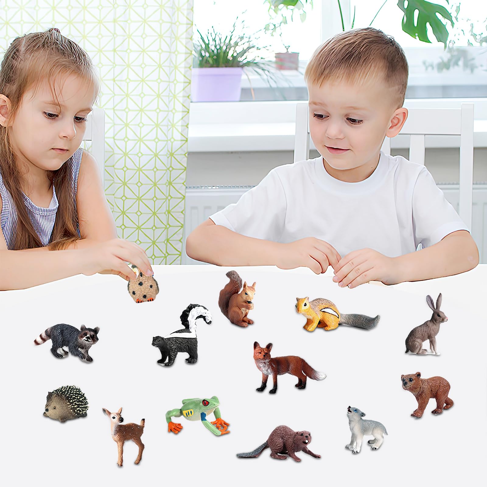 Bocguy Waldtiere Figuren Set – 16 Mini-Safaritiere Aus Kunststoff Für Deko, Spiel & Kuchen