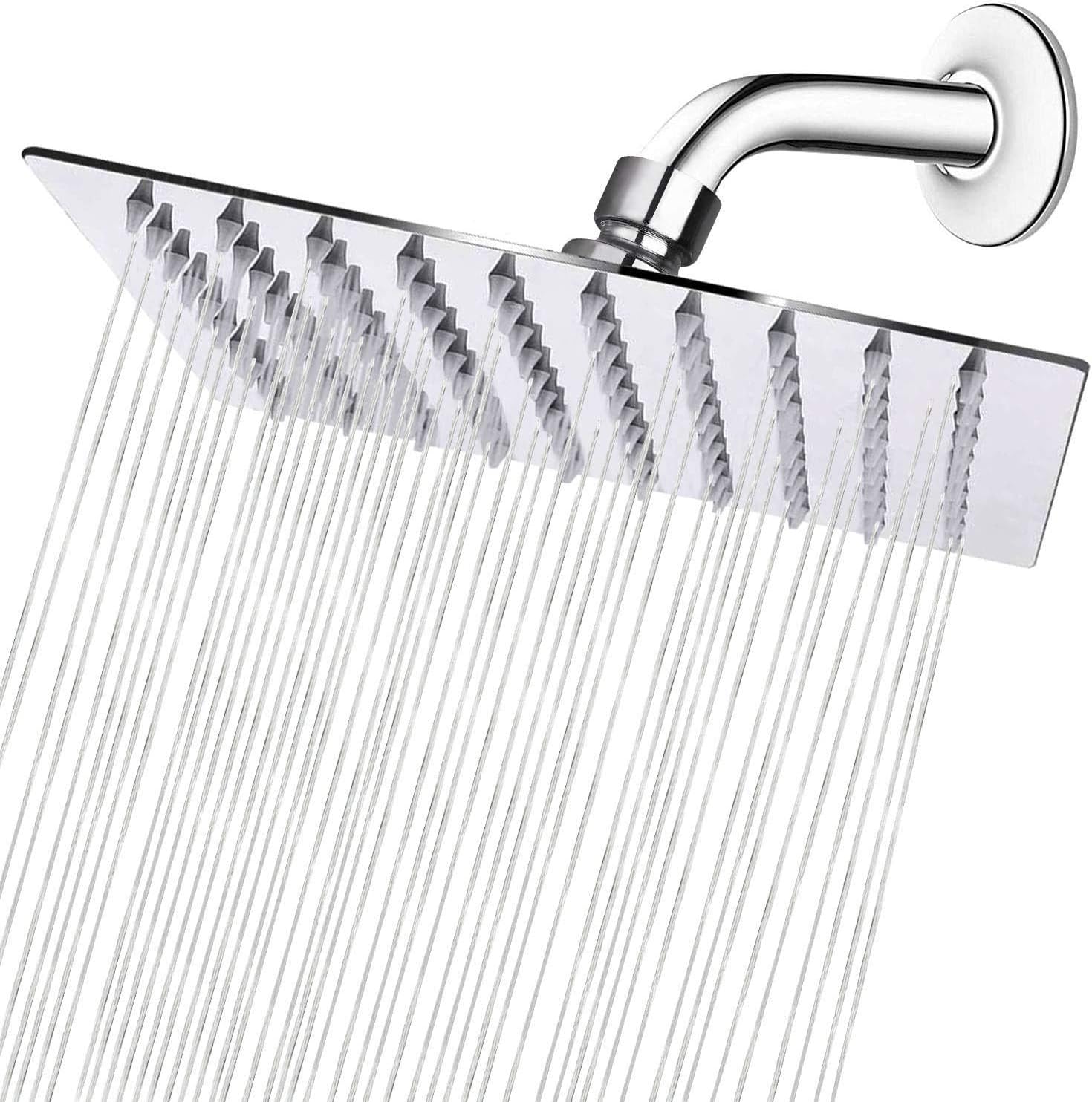 Rain Shower Head High Pressure, 12 Inch S304 Stainless Steel Square