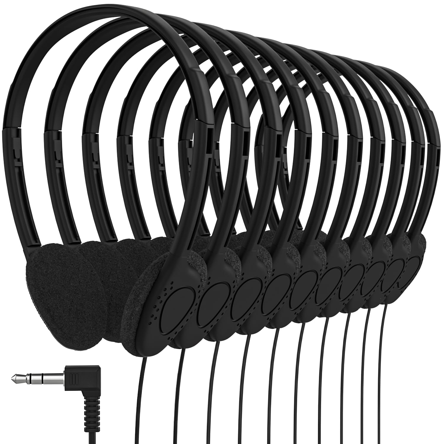 Maeline Bulk Classroom Student Headphones On Ear Stereo Headphones Flexible Adjustable Band for Kids Online Learning, Library, School, Airplane,