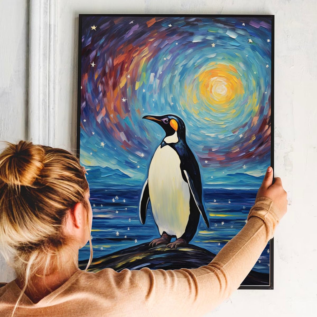 ペンギン アートパネル 絵画 キャンバス penguin Amazon.com: Hudo Penguin Wall Art Colorful Animal Poster Canvas