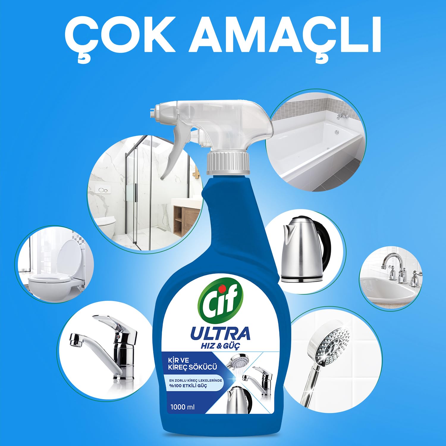 Cif Ultra Hız & Kireç Sökücü Sprey Leke ve Kir Çıkarıcı 1000 ml