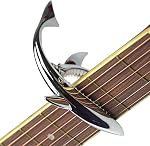Imelod Guitar Capo for Acoustic and Electric Guitar Shark Capo Zinc Alloy with Good Hand Feeling, No Fret Buzz and Durable(Silver)