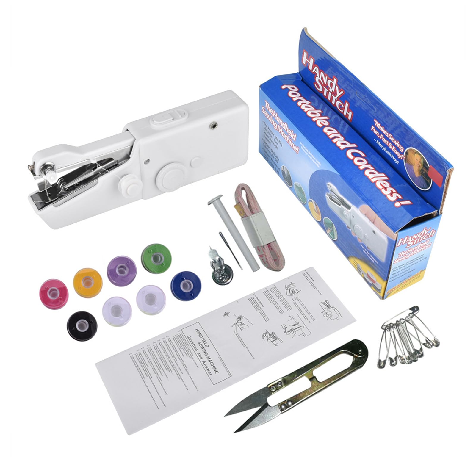 Machine a coudre portable mini et sans fil avec accessoires de couture