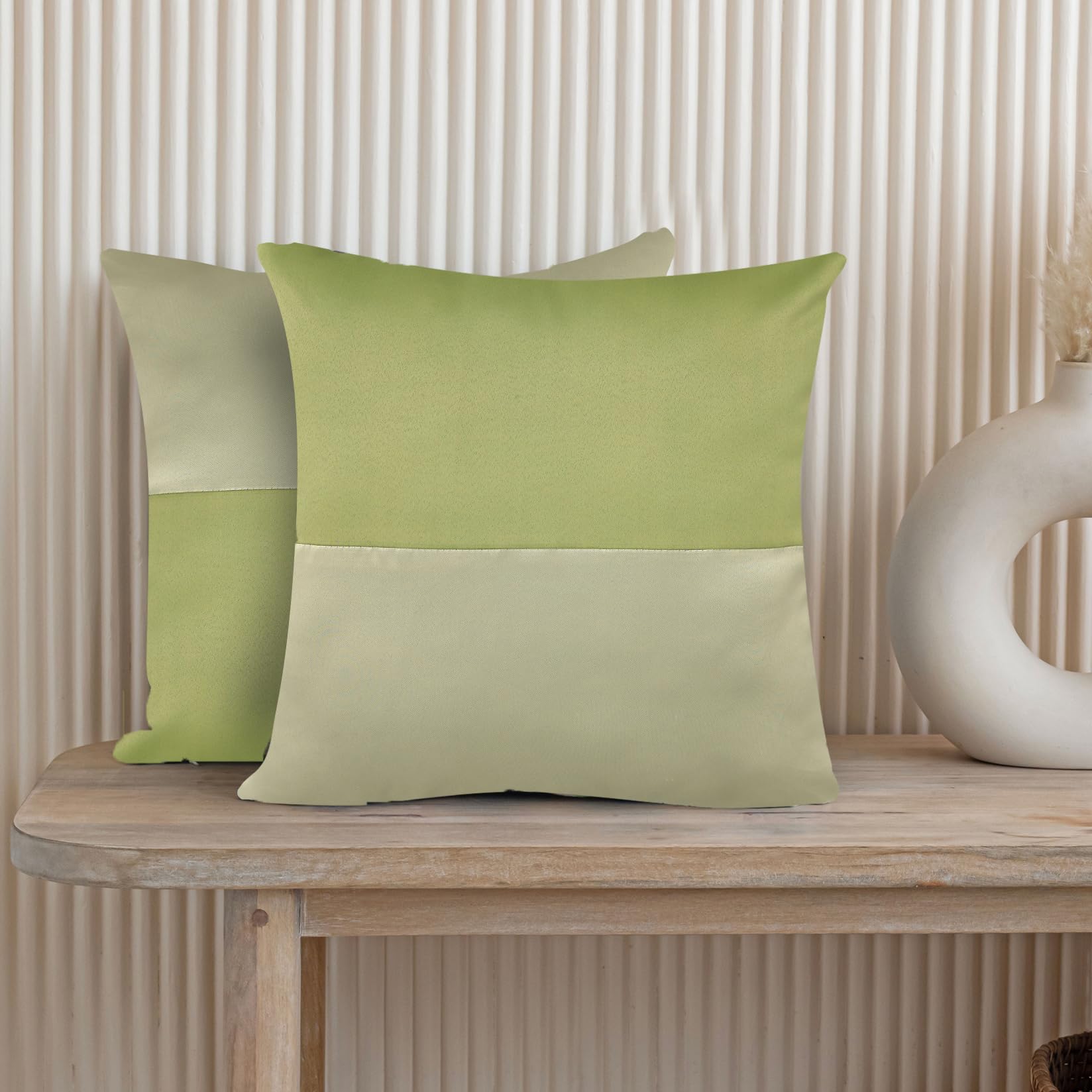 HOMEMONDE Home Decor Cushion Covers 18X18 Inch Luxury Decorative Pillow Covers for Sofa Couch Beige & Olive Green, Piece of 2 (B09PF2768X) Amazon Price History, Amazon Price Tracker
