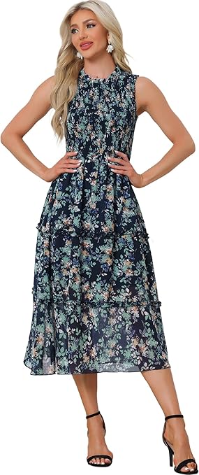 Vestido Largo De Algodón, Vestido Rojo Floral, Vestido Bohemio Largo De Algodón Sin Mangas Con Cuello Halter, Regalo De Navidad Para Mujer, Regalos Para Ella VESTIDO IBIZA - México
