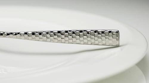 Miniatura 3 de Fortessa Lucca - Juego de 12 cuchillos de acero inoxidable facetado 1810 con mango sólido, pulido espejo