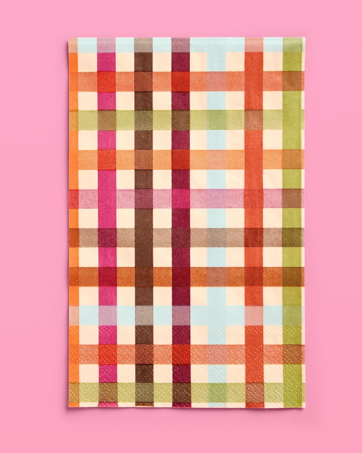 xo, Fetti Thanksgiving Plaid Paper Napkins | 25 pcs | Fall Party Napkins, Autumn Dinner Decor, Friendsgiving Tablescape, Cozy Striped Holiday Setting