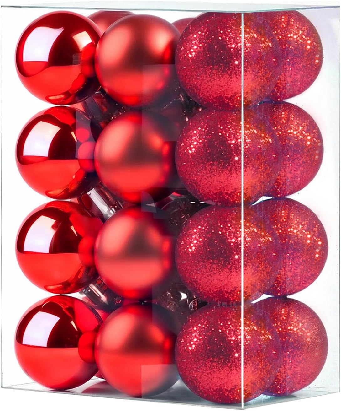 GOOTRADES Set of 24 Mini Shatterproof Christmas Balls Tree Ornaments Party Decoration, 3cm/1.1' (Red)