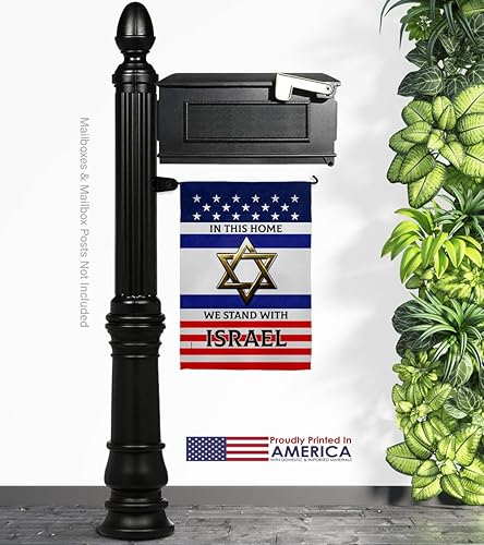 Miniatura 12 de Letrero con bandera de Israel con texto en inglés We Stand with Israel para colgar en la pared, porche, puerta, bandera de jardín, tapiz al aire