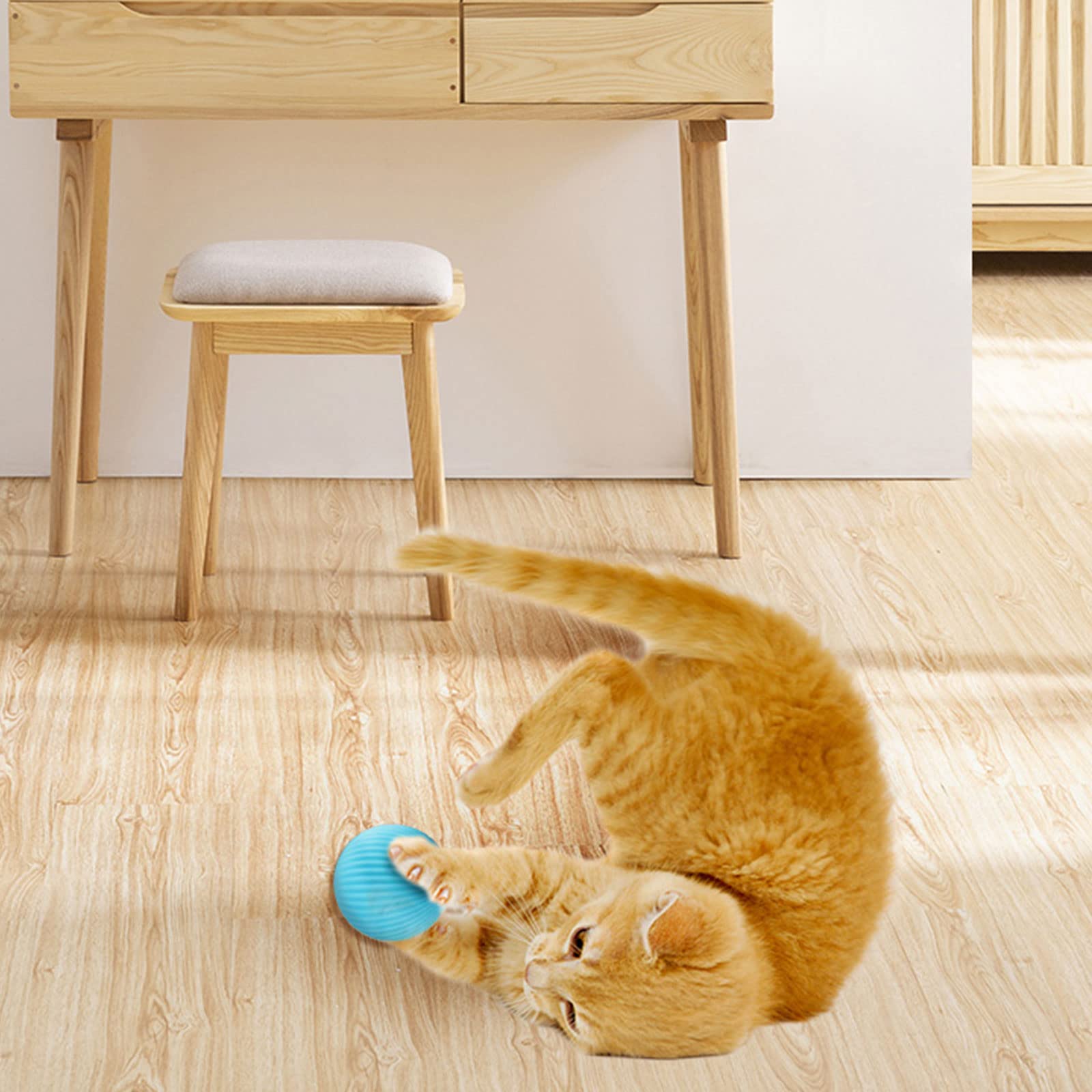 SEEZSSA Interactive Cat Toys Balls, Automatic Cat Ball with LED Light, USB Rechargeable - Image 3