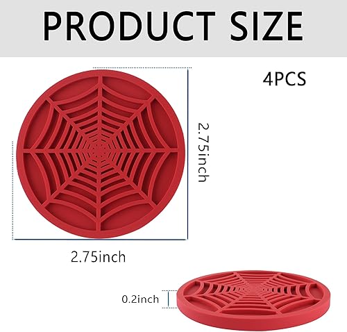 Miniatura 9 de 4 posavasos de silicona para automóvil, diseño único de telaraña antideslizante, accesorios interiores de automóvil, portavasos universales de 2.75