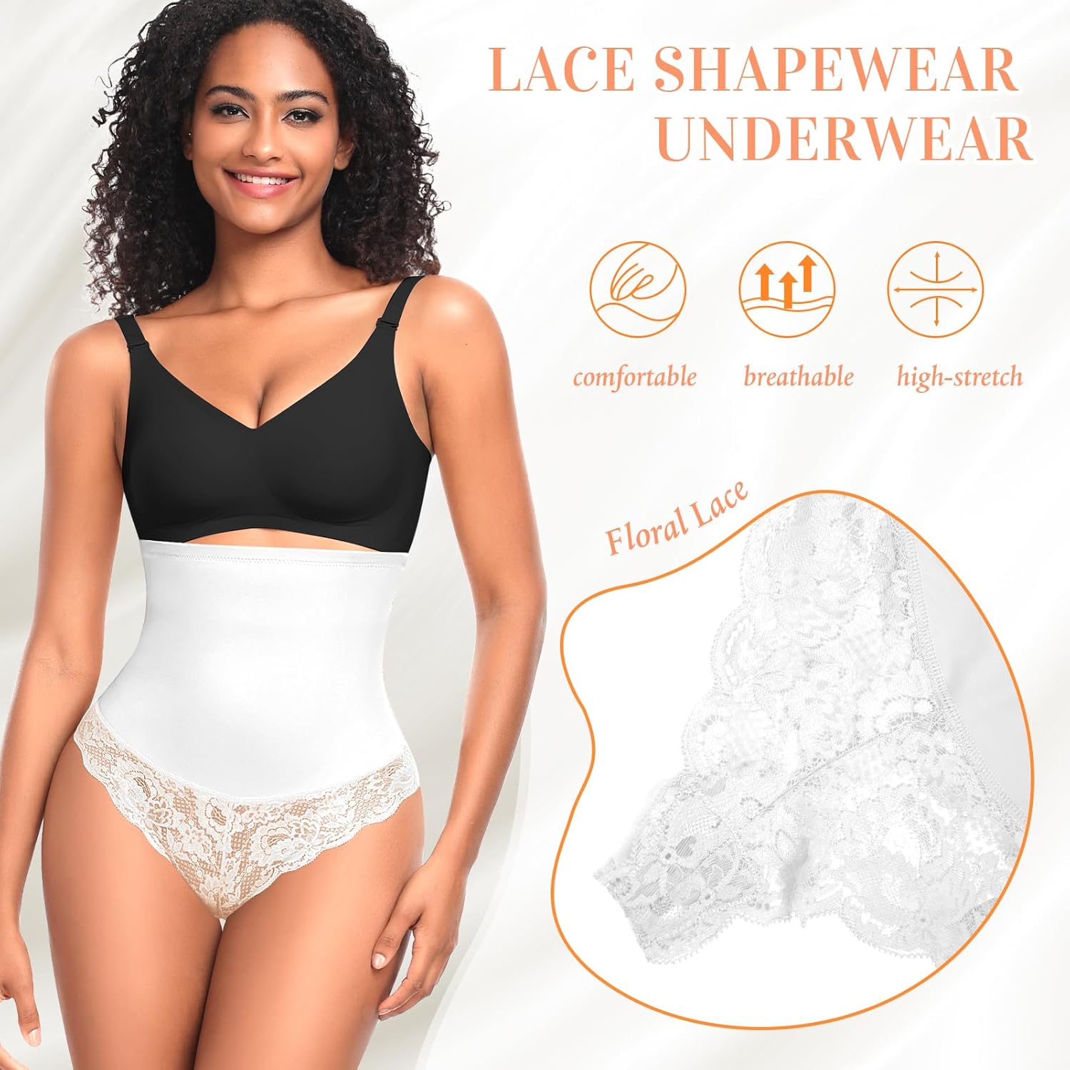 Werena Tummy Control Thong Shapewear for Women High Waisted Body Shaper Panties Lace Shaping Thong Girdle - Image 4