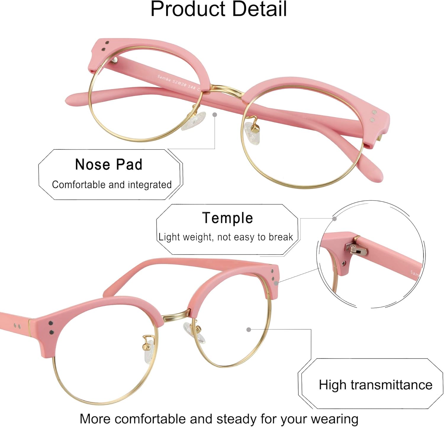 Blue Light Blocking Glasses, Anti Eyestrain, TV Glasses for Women Men, Anti Glare