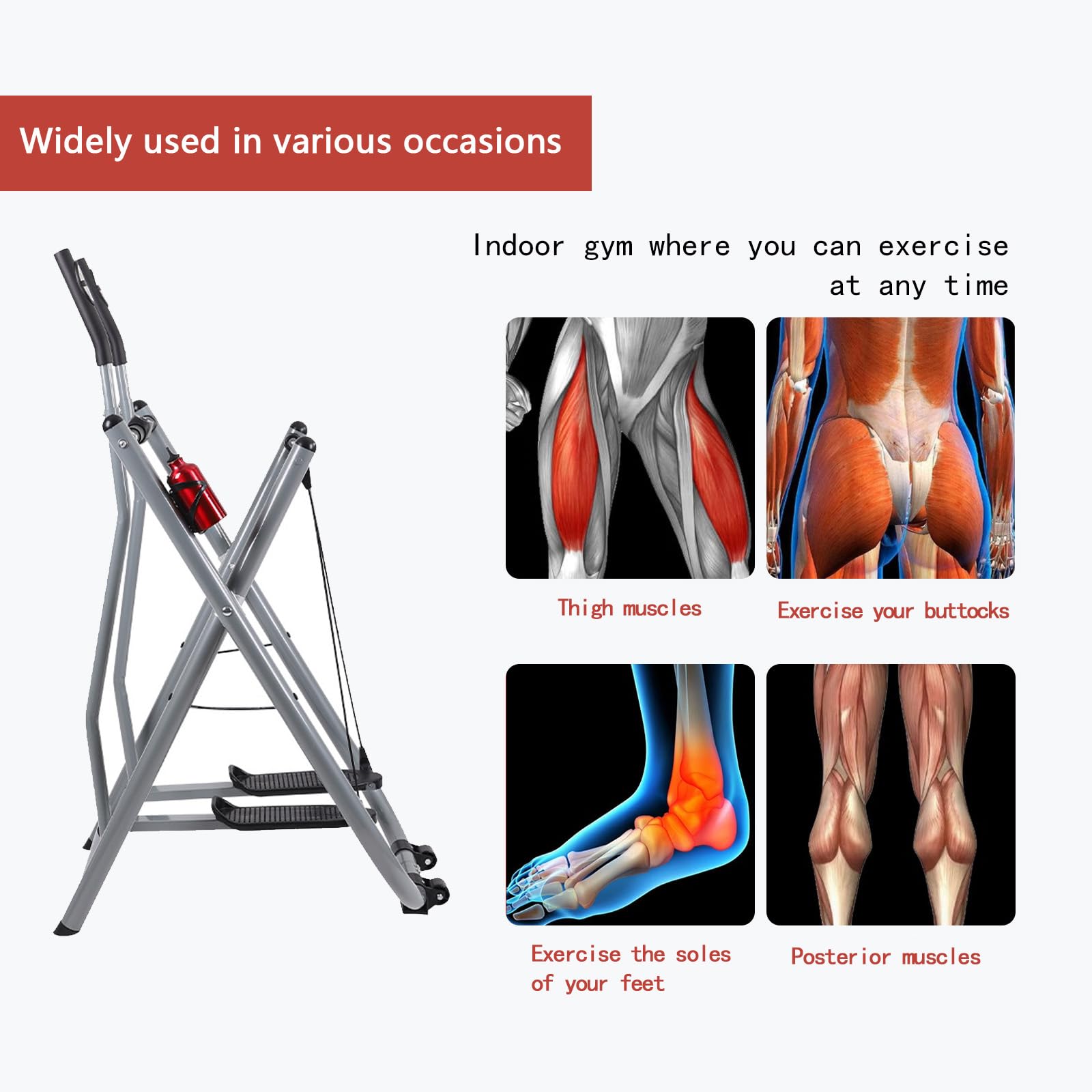 Allenatore ellittico pieghevole con resistenza magnetica, macchina cardio silenziosa per allenamento a casa, design salvaspazio, monitor LCD per esercizi a basso impatto per tutto il corpo