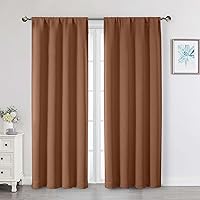 Vista 32 de Cortinas opacas para dormitorio, sala de estar, juego de 2 paneles de 54 pulgadas de largo, cortinas de oscurecimiento de habitación con aislamiento