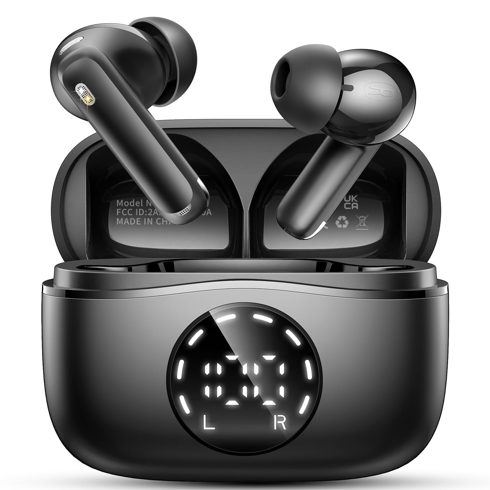 Casque Bluetooth, écouteurs Bluetooth 5.4 sans fil dans l'oreille ENC annulation du bruit avec 4 microphone, écouteurs Bluetooth 48 heures de lecture, casque sans fil étanche pour Android/iOS