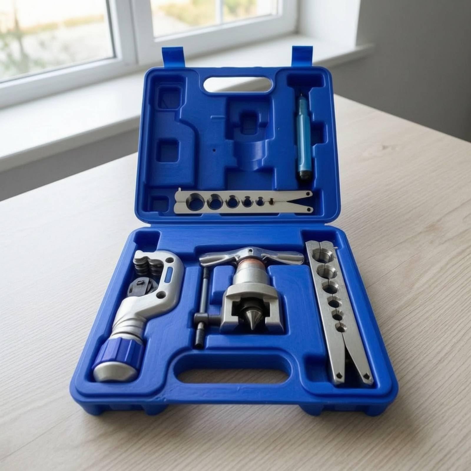 5 Pezzi Set Flangia con Valigetta Professionale Attrezzo Preciso Unsili per Insttori Climatizzazione