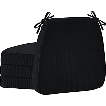 Dining Chair Pads, 17"x16", Set of 4, Black