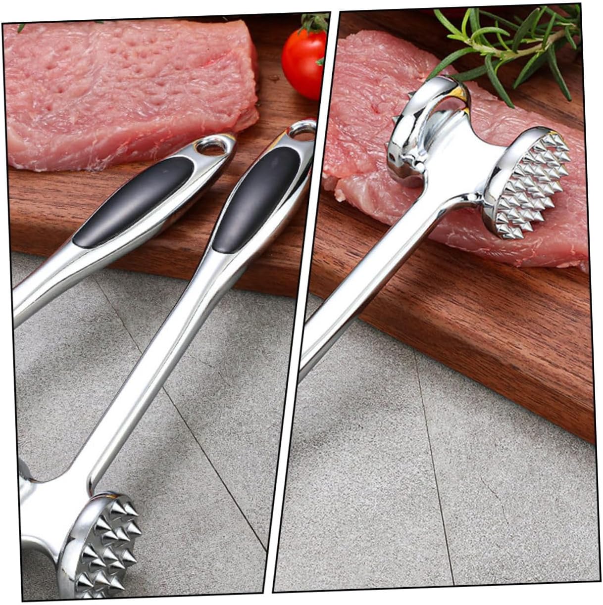 Zinc Alloy Meat Tenderizer Hammer Dual-sided Kitchen Mallet for Pork Beef and Poultry Ergonomic Design Wear-resistant Household Meat Hammer Tool for Easy Tenderizing