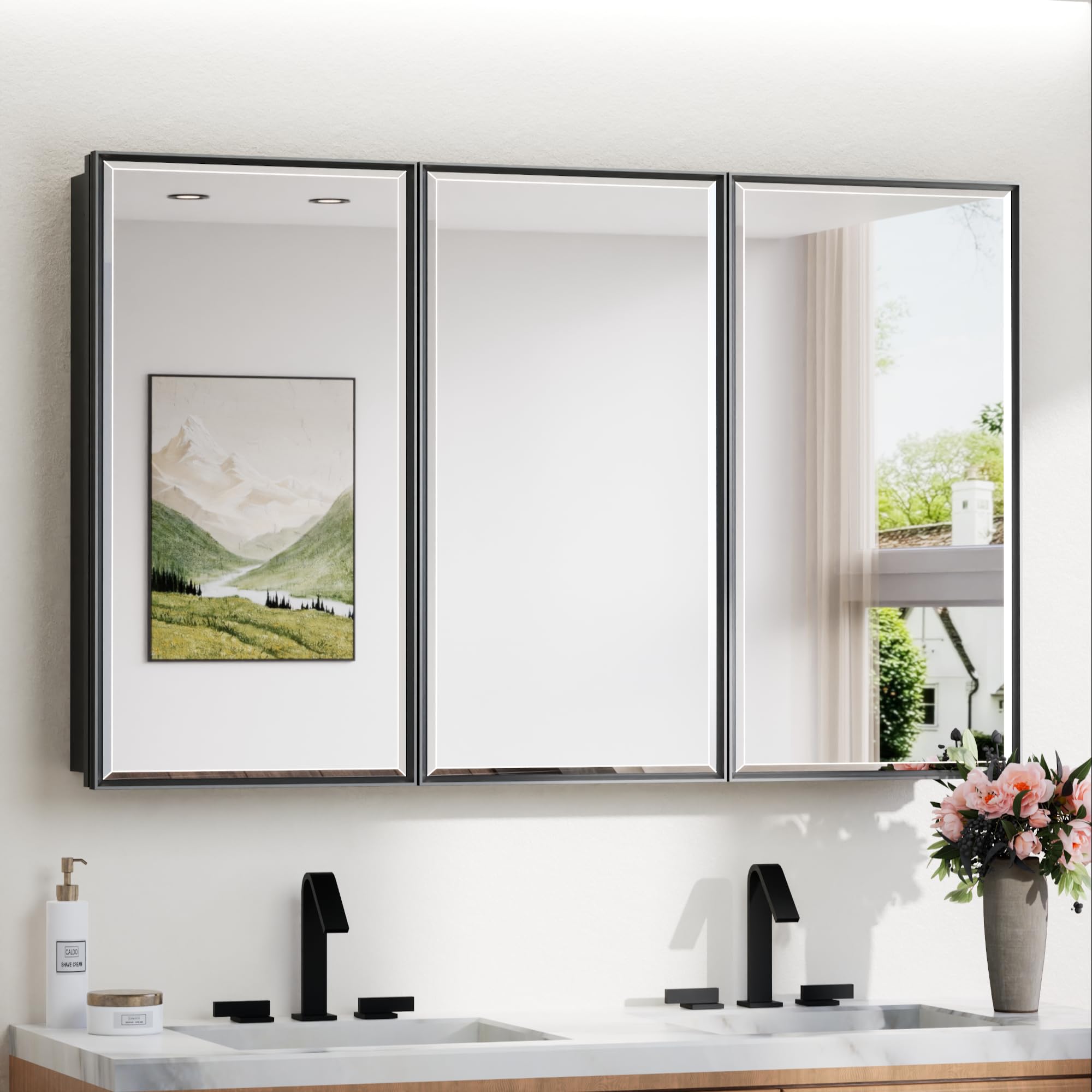 TokeShimi 48x30 in Large Medicine Cabinet with Mirror, Fully Assembled
