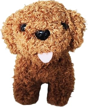 Cute Brown Poodle Stuffed Animal Plush Toy, Soft Curly Dog Puppy