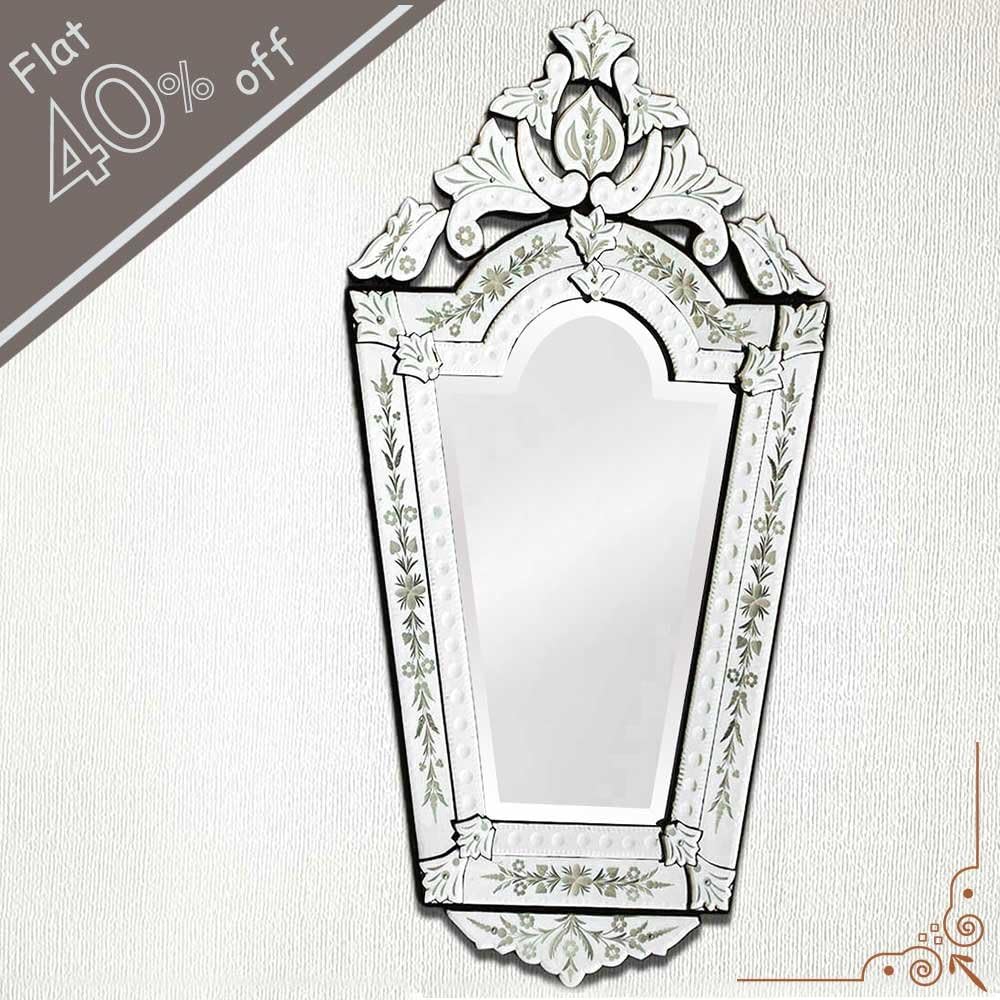 Indian Shelf 1 Piece Vocalforlocal Handmade Multicolor Glass Vintage Venetian Mirror