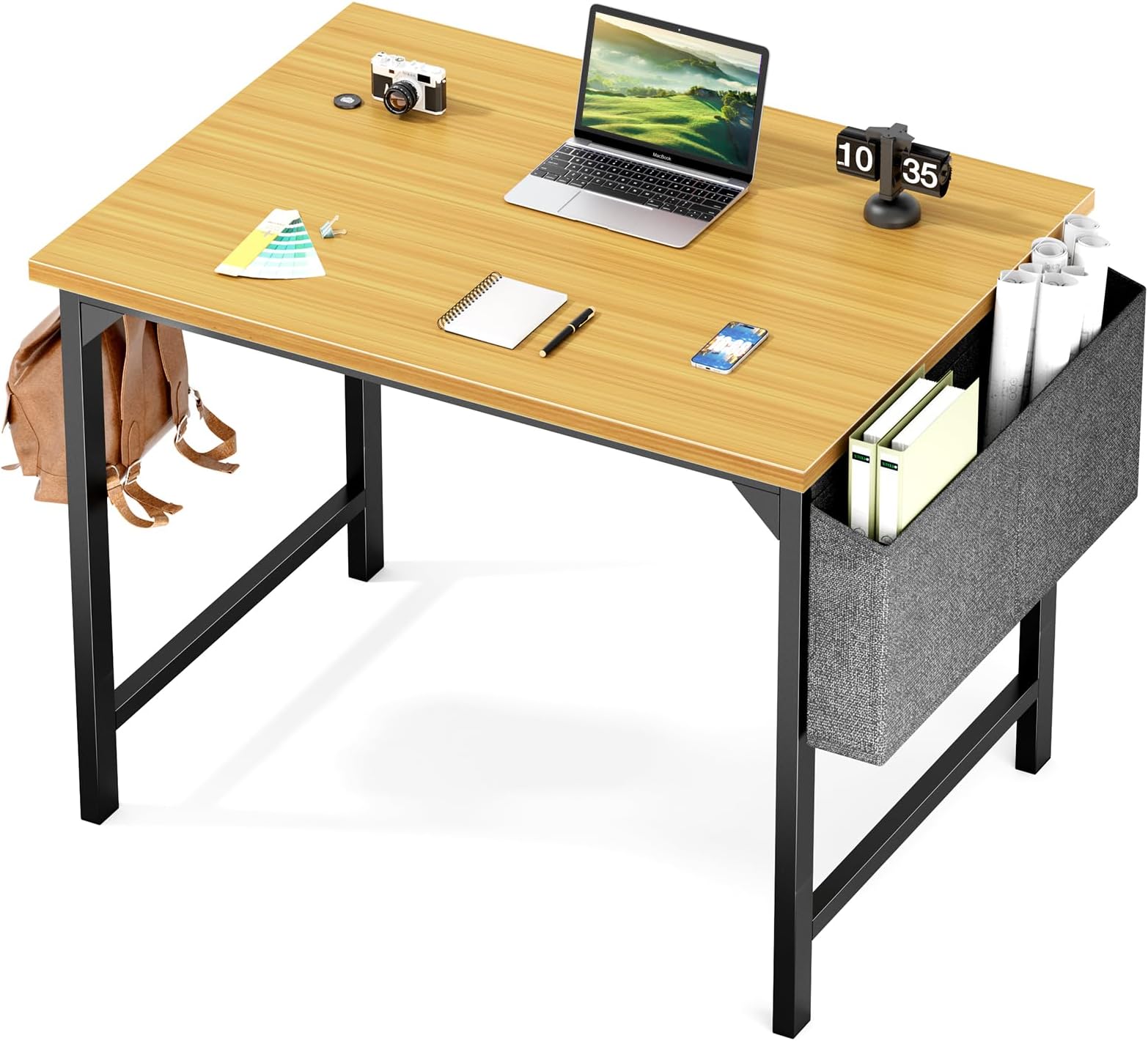 Amazon.com: HEVIRGO Solid Wood Computer Desk Small Home Office Desk ...