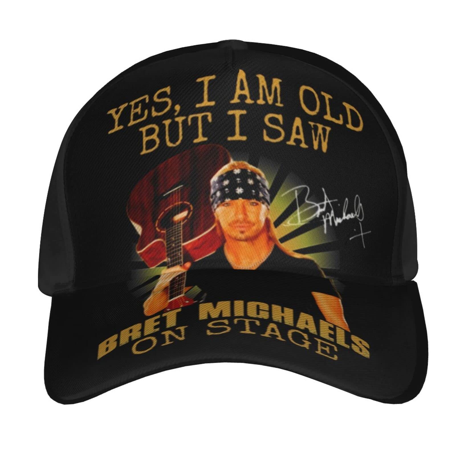 Bret Michaels Baseball Caps Adjustable Summer Breathable Sun Hat Outdoor Snapback Hat Unisex Black
