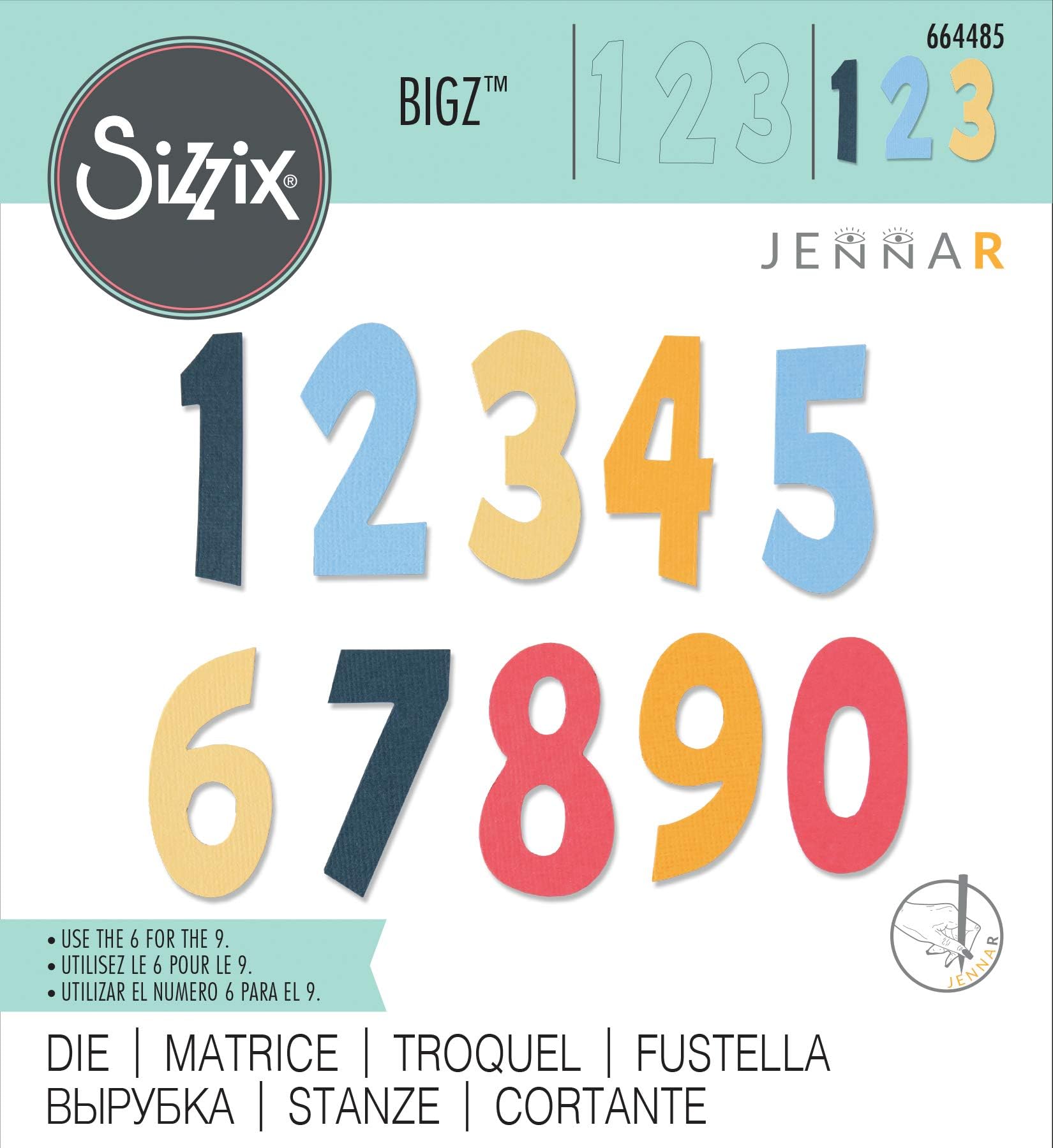 Sizzix Fustella Bigz 664485 Numeri by Jenna Rushforth