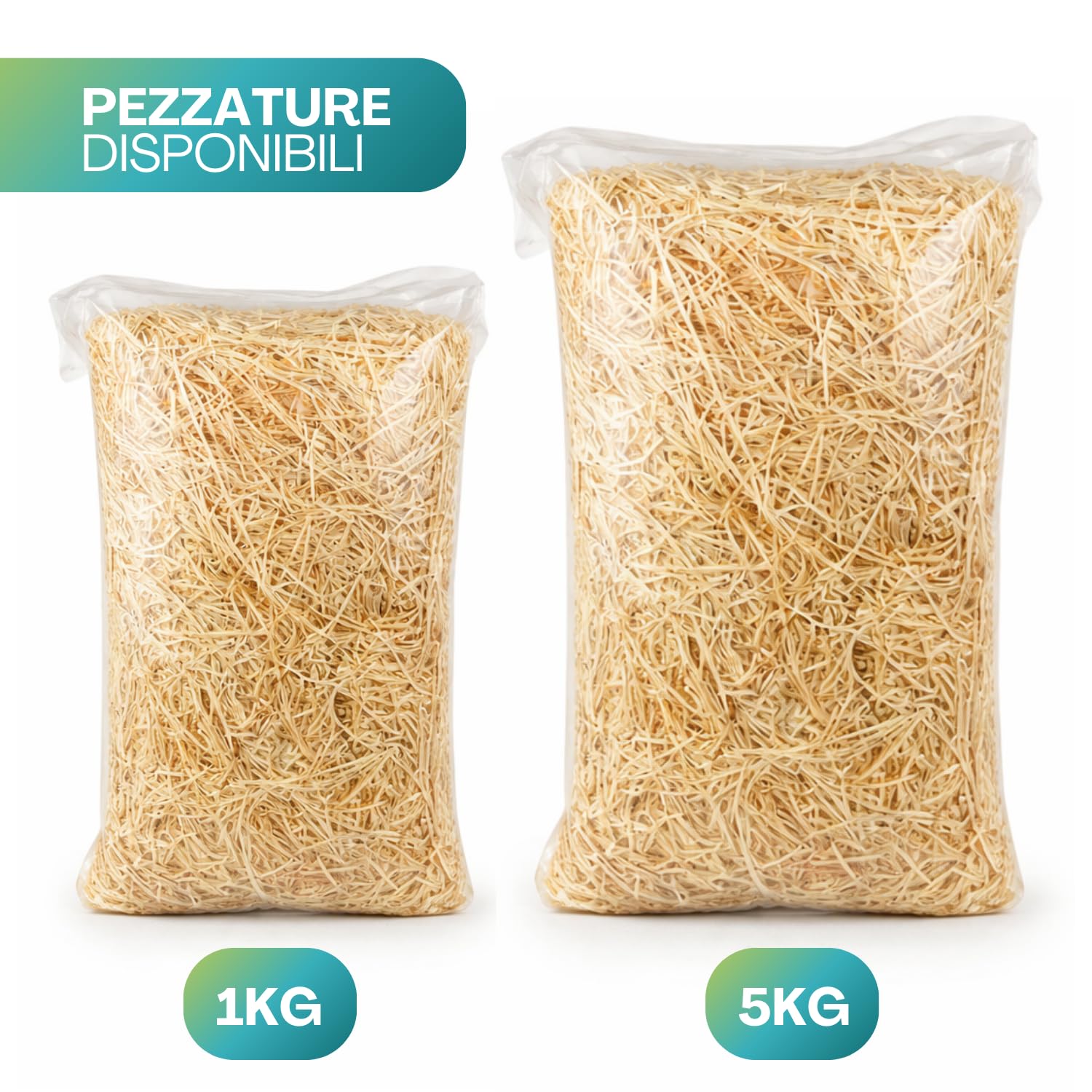 VIRSUS Trucioli Legno per Cesti 5kg, Paglia in Legno Naturale per Confezioni Natalizie, pasquali, Cesti Regalo, Imballo di Legno essiccata e depolverizzata da riempimento