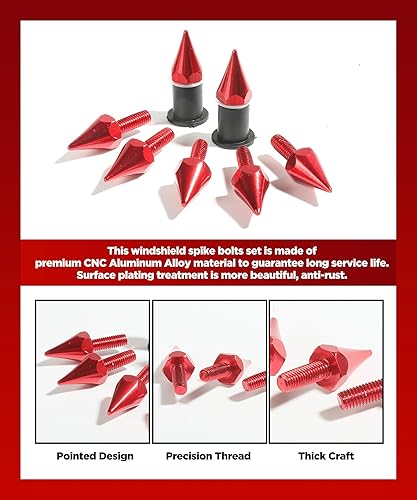 Miniatura 4 de Pernos de pantalla de viento, pernos anodizados de aluminio para carenado de motocicleta, kit de tuercas para parabrisas de motocicleta, pernos de