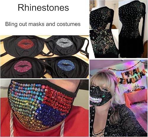 Miniatura 4 de Towenm 2000 diamantes de imitación de cristal con parte trasera plana, SS10 de 0.110 in, cristales de parte trasera plana para ropa de manualidades,