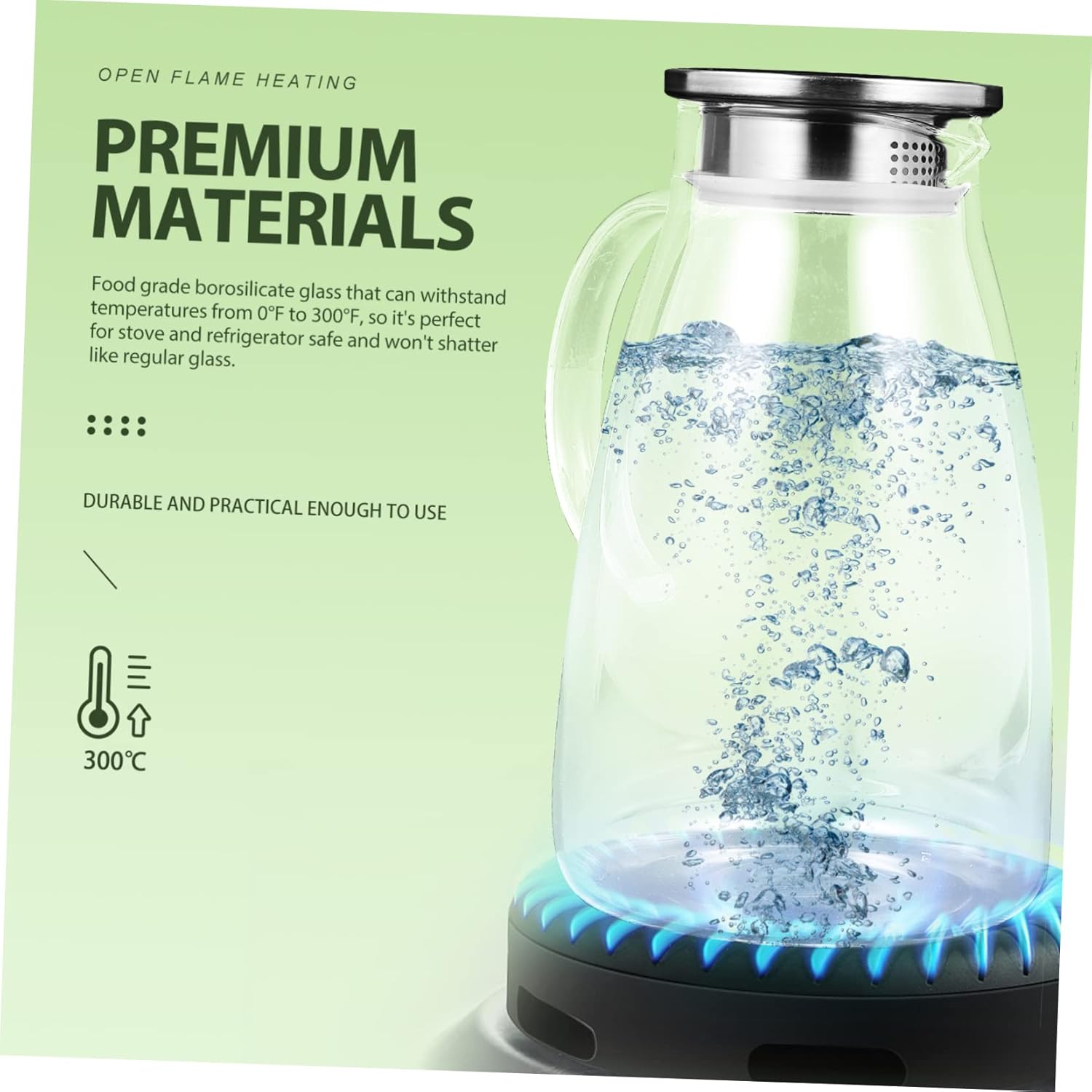 Transparent Electric Kettle Water Boiler Borosilicate Pitcher Filter for Hot Cold Beverages Portable Design for Home Party Use