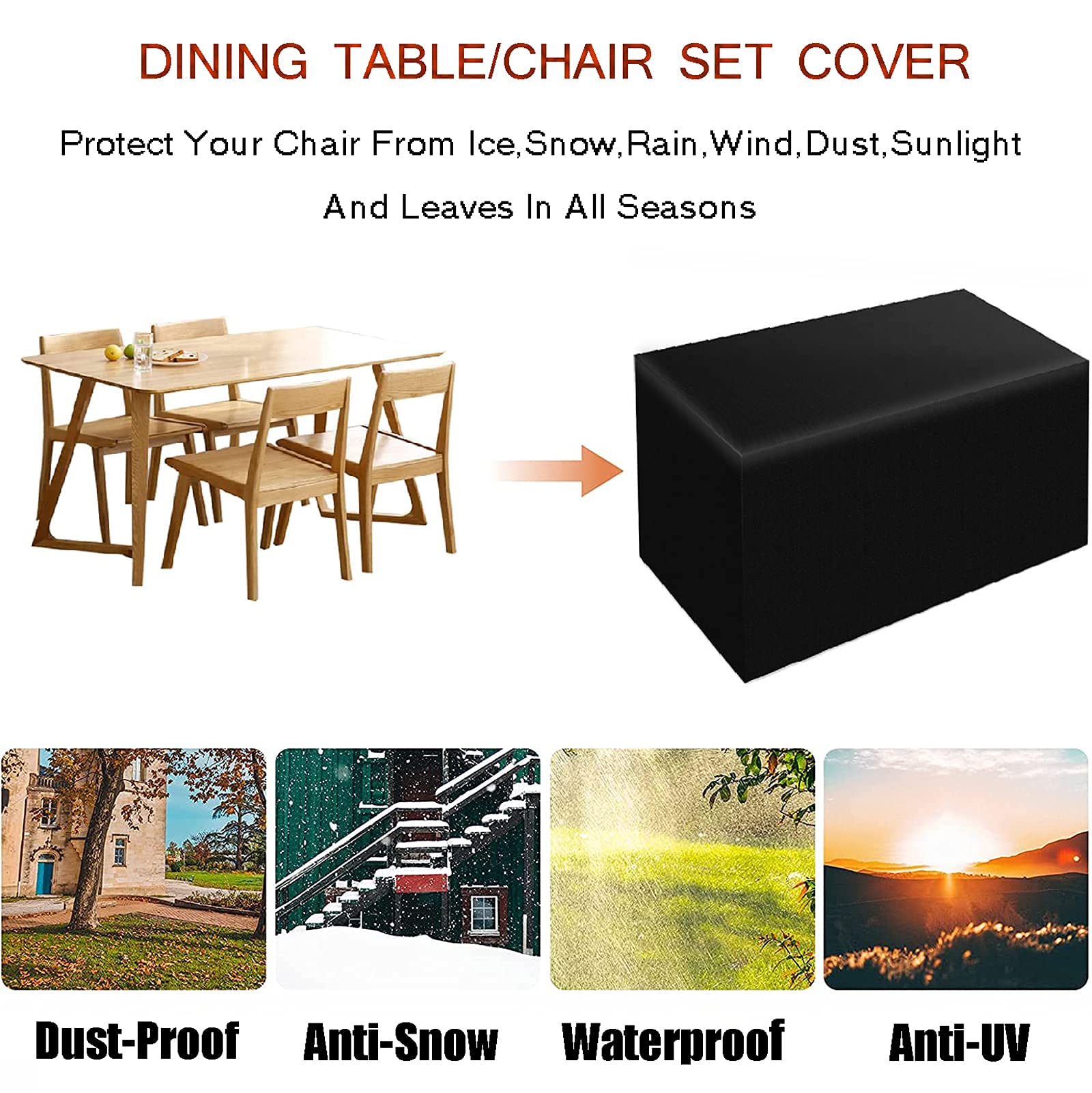 Funda Para Muebles De Jardín, Impermeable, Resistente, Tela Oxford