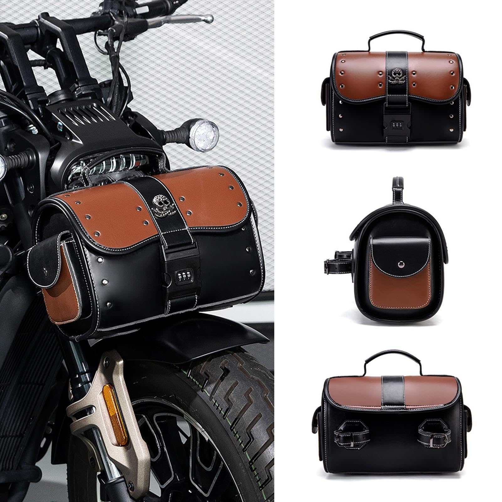 wasserdichte Motorradtasche Leder Gepäckträgertasche | Wasserdichte Motorrad Zubehörtasche Mit Werkzeugorganizer Für Camping, Touren, Outdoor, Dirtbike, Pendeln Und Reisen Für