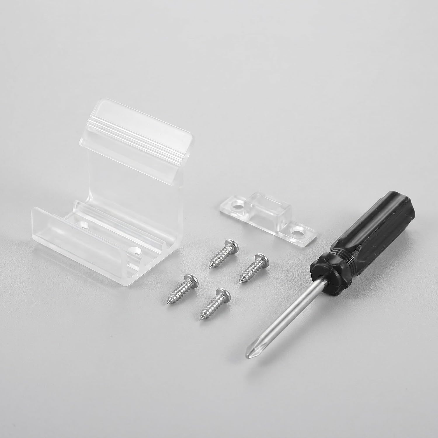 SHINEOFI 6pcs Abs Rv Sliding Door Latch with Mounting Screws and Screwdriver for Secure Closure on Mirrored Sliding Doors and Closet Trailer Accessories Compatible with Motorhome Travel