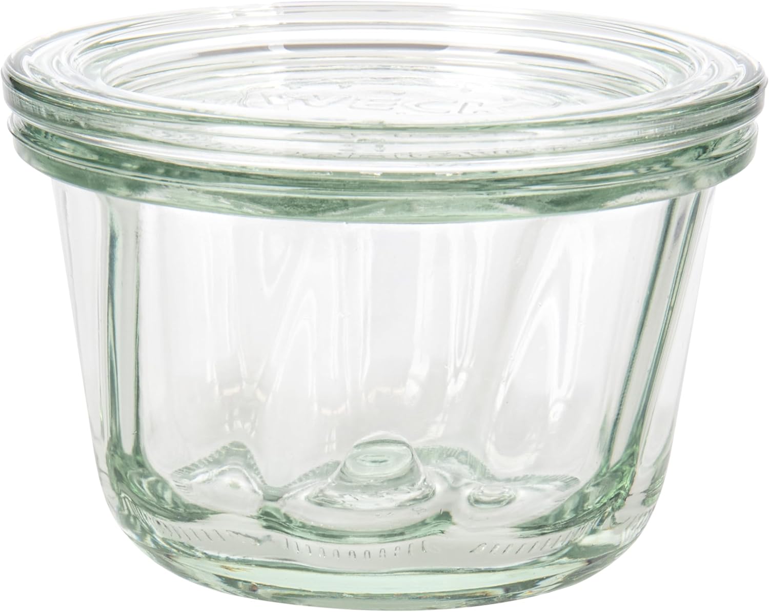 Einkochwelt Round Edge Glass Bundt Cake 165 ml with 80 mm Lid, Clear (Pack of 6)