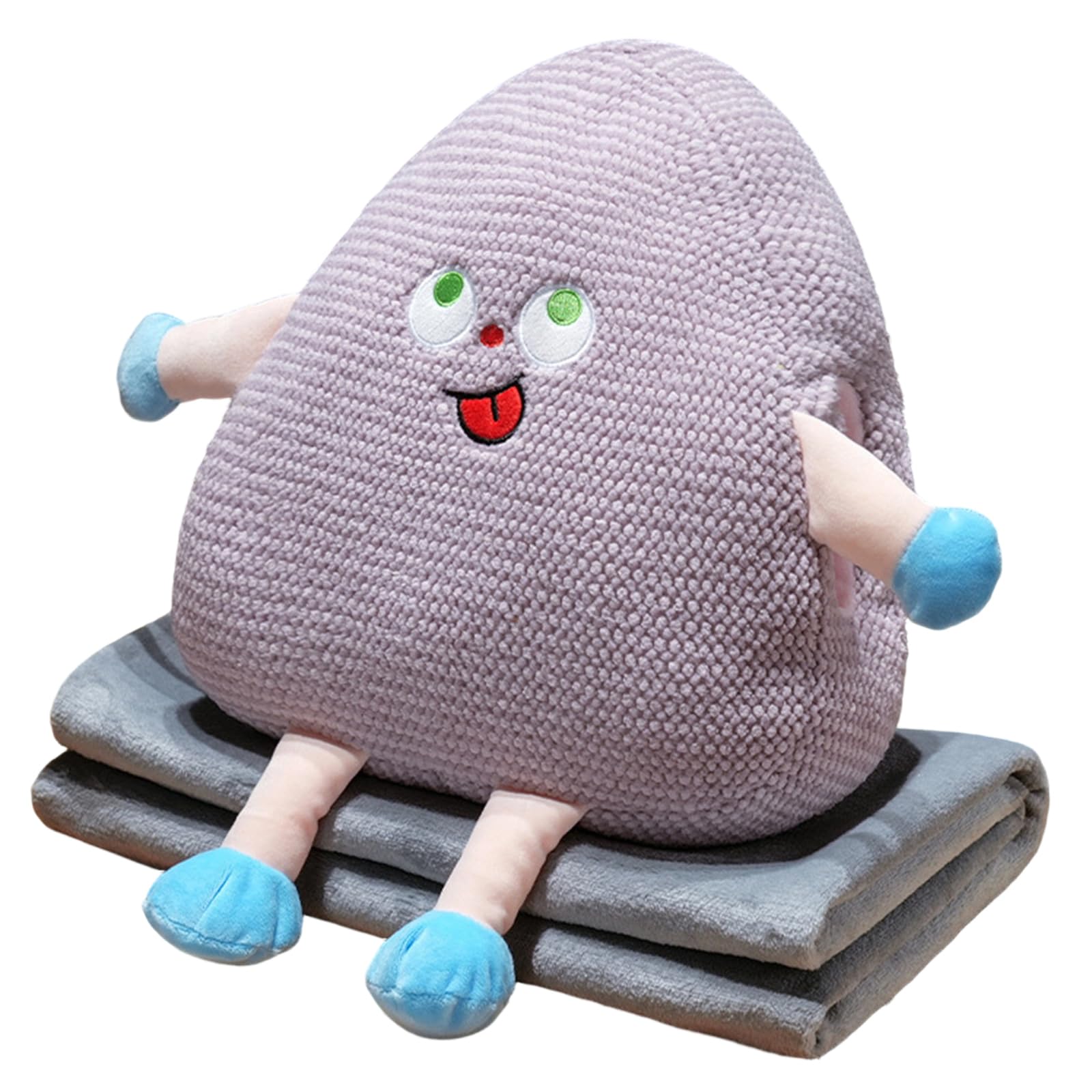 Jazuaiao Cartoon Triangular Plush Pillow with Builts in Washable Blanket and Hand Warmer Design for Napping Home Use Home Pillow with Hand Warmer Design