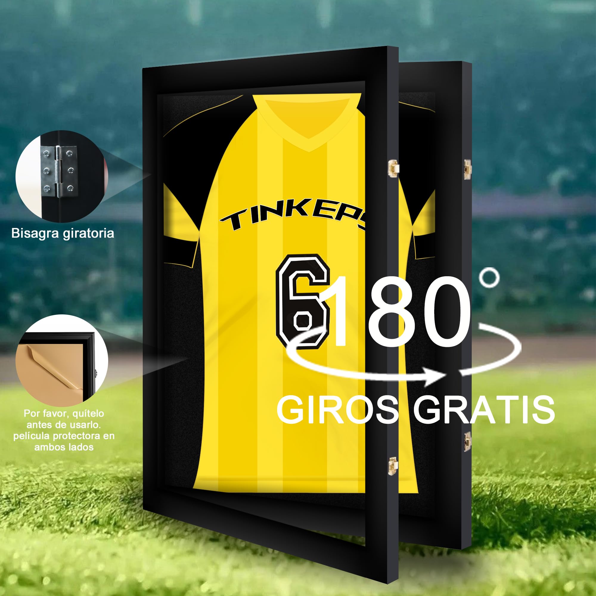 Marco para Camiseta de fútbol Negro, Guarda Béisbol, Baloncesto