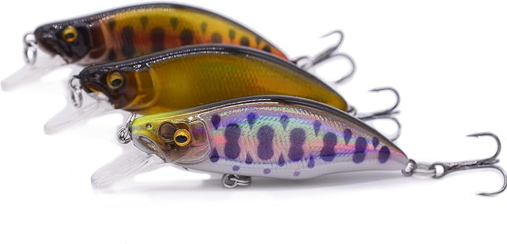 Amazon Pbルアー 渓流ミノー 51fs 51mm 4 5g 3色セットb 渓流 トラウト ブラックバス ノーブランド品 ルアー