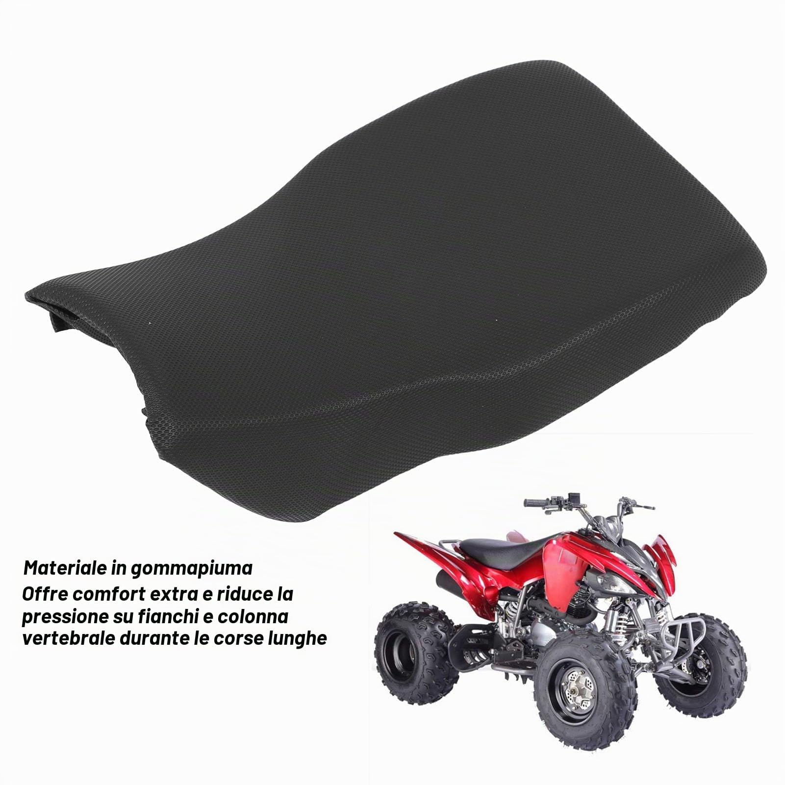 Cuscino universale per sella di motocicletta, imbottitura per sella di ATV con assorbimento degli urti, cuscino in spugna confortevole per moto da 110 a 125 e quad, riduce la