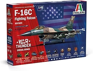 Italeri 35105 1:48 F-16C Fighting Falcon War Thunder - originalgetreue Nachbildung, Modellbau, Plastik Bausatz, Basteln, Hobby, Kleben, Modellbausatz, Zusammenbauen, unlackiert,