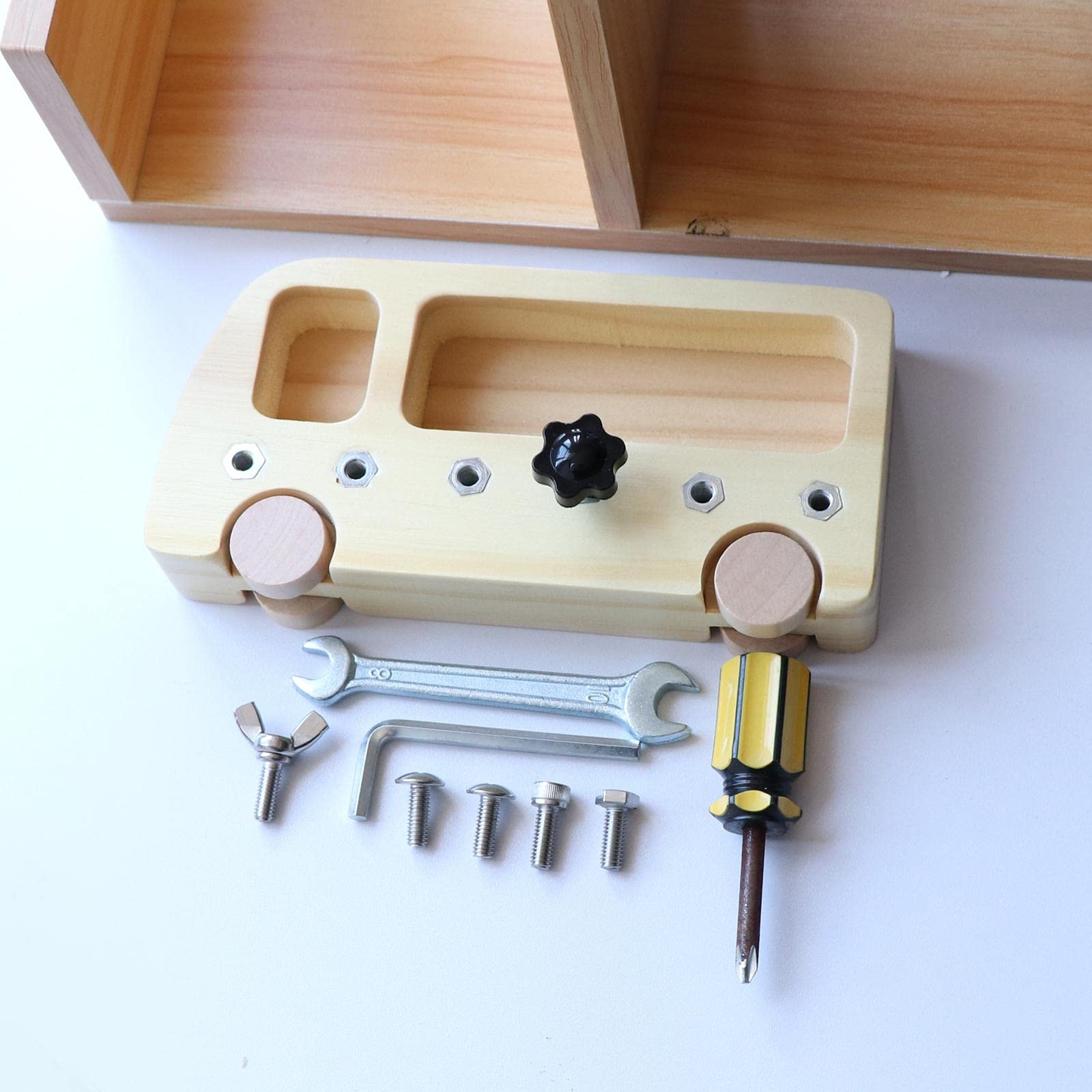 Perfeclan Planche à Vis Montessori En Bois – Jouet Éducatif Tournevis Boulons Pour Enfants 3+ Ans