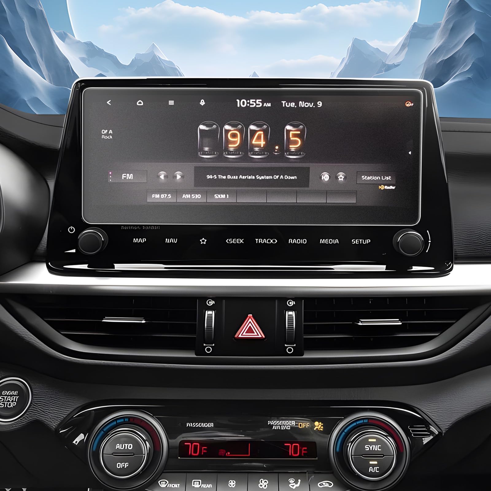 YEE PIN 2024 Forte Screen Protector - Matte Anti Glare Tempered Glass for 2022 2023 2024 Kia Forte GT Line/GT/GT Manual Accessories 10.25" Radio Screen Saver