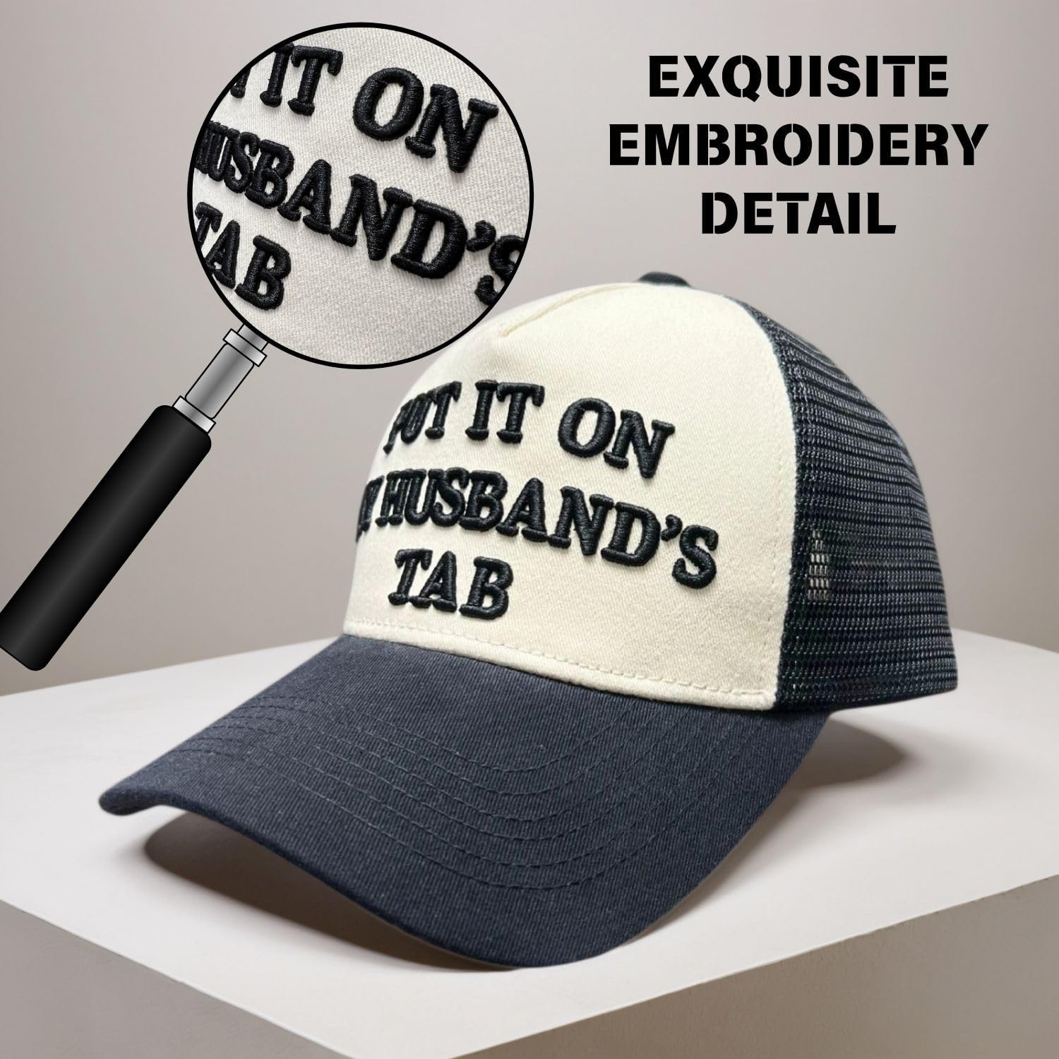 Funny Women’s Trucker Hat – 3D Embroidered Mesh Cap, Adjustable Snapback, Retro 5-Panel Baseball Hat - Image 2