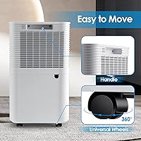 Vista 9 de COSTWAY Deshumidificador de 2,000 pies cuadrados para el hogar, deshumidificador de 32 pintas con 3 modos, 2 velocidades, panel de control táctil