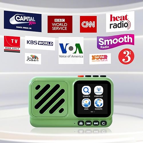 Miniatura 5 de Choyong Voyager - Altavoz Bluetooth inalámbrico por Internet con WIFI4G, estación de radio mundial, BT5.3, electrónica para el hogar, viajes,