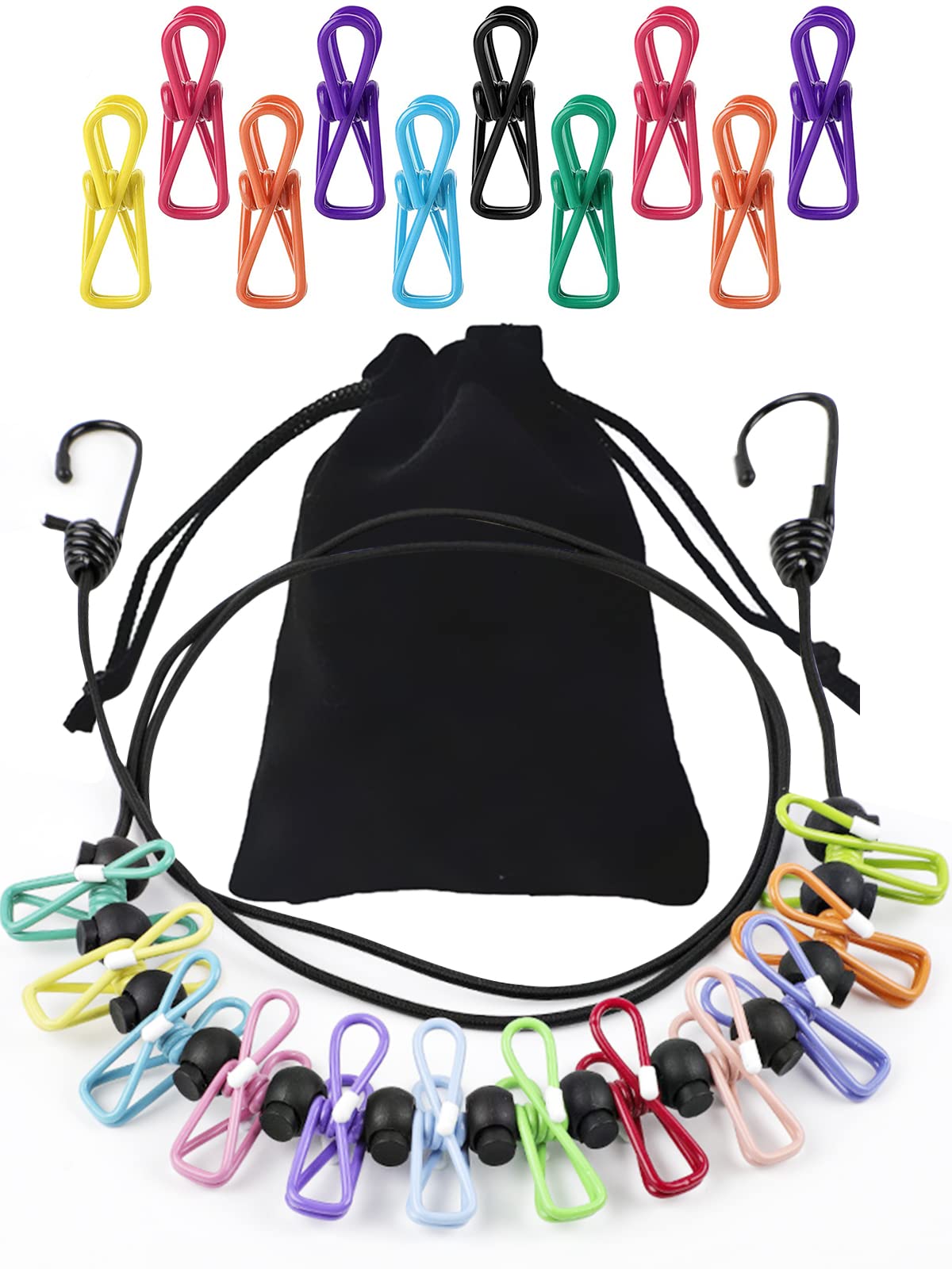 GOJUSO Travel Clothesline and Clothespins Portable Camping Storage Travel Hanging Clothes Lines Cool Gadgets for Rv Camp Christmas Picture