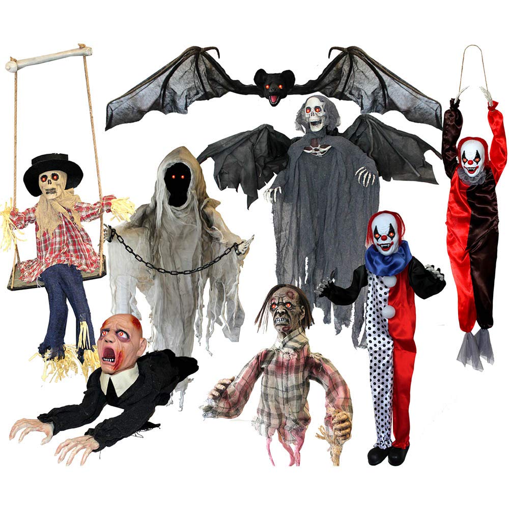 ILOVEFANCYDRESS DEKORACJE HALLOWEEN - upiorne dekoracje halloweenowe dla dzieci i na imprezy - kołyszący się mężczyzna z rozświetlonymi oczami, efekty dźwiękowe ZOMBIE, poruszające ramiona i akustyczne
